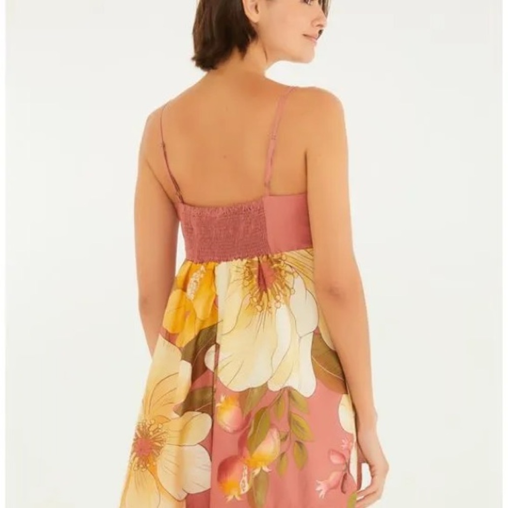 NWT FARM Rio Floral Pink and Yellow Mini Dress Size M - Picture 2 of 8